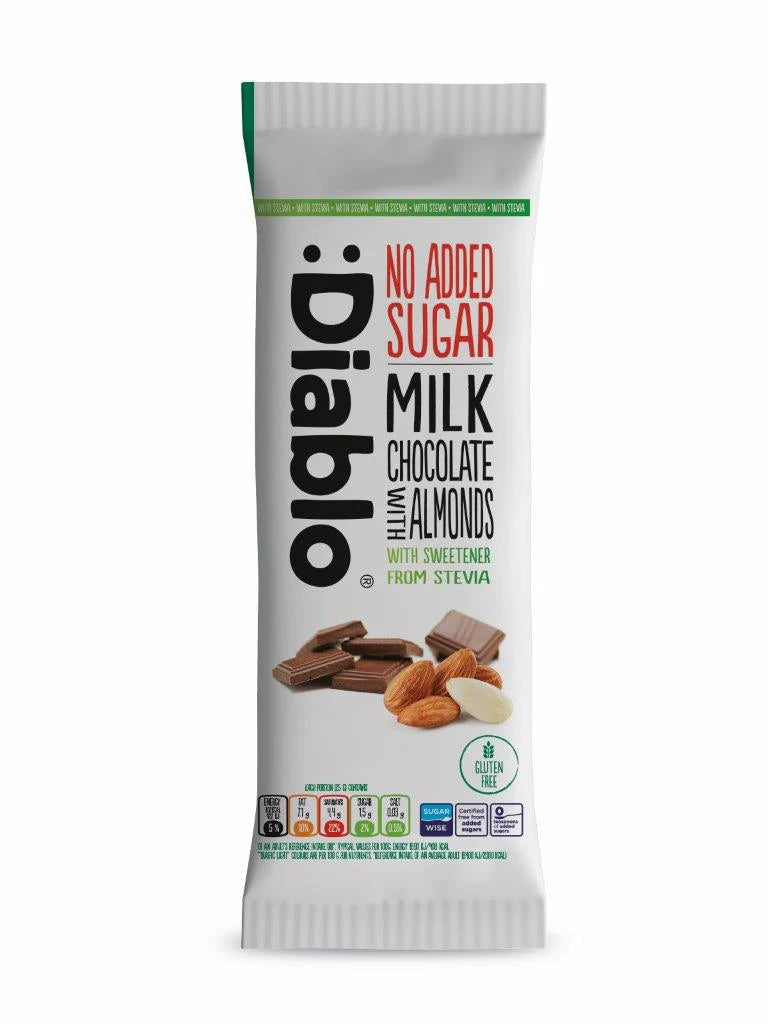 Diablo Milk Chocolate with Almonds NAS 75gm
