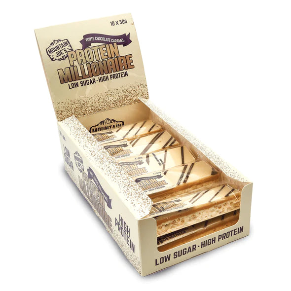 Mountain Joe's white choc caramel protein millionaire